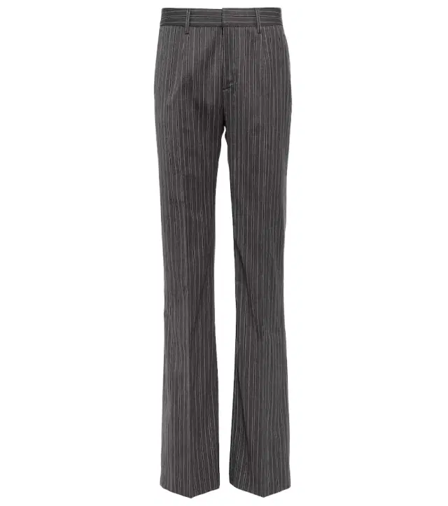 Alessandra Rich Pinstriped high-rise straight pants