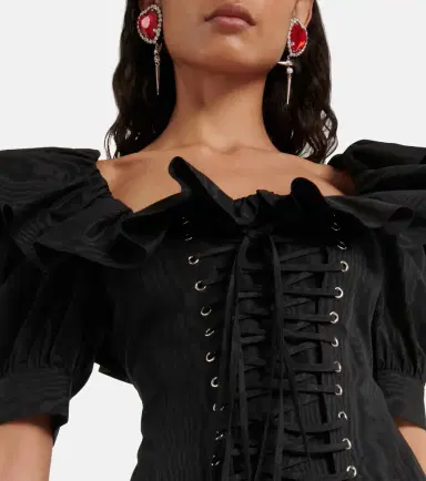 Alessandra Rich Ruffled puff-sleeve minidress | Thumbnail 2