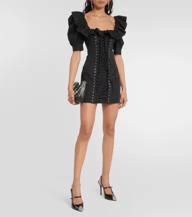 Alessandra Rich Ruffled puff-sleeve minidress | Thumbnail 6