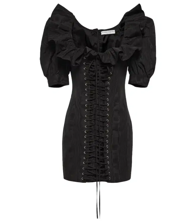 Alessandra Rich Ruffled puff-sleeve minidress