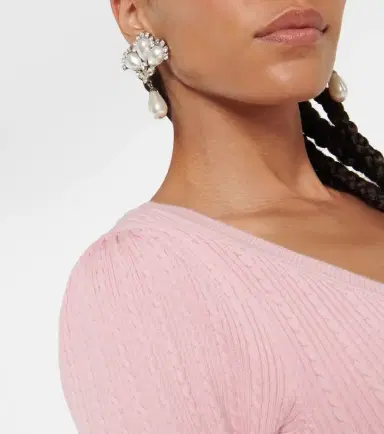 Alessandra Rich Embellished cotton-blend midi dress | Thumbnail 2