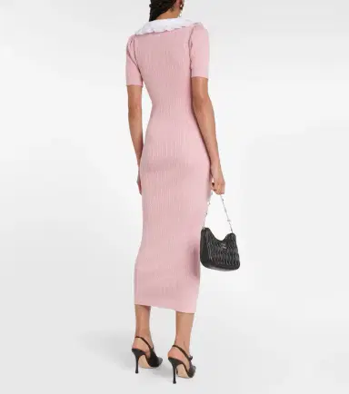 Alessandra Rich Embellished cotton-blend midi dress | Thumbnail 3