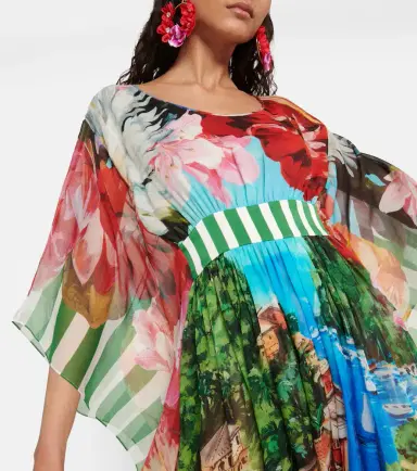 Dolce & Gabbana Portofino printed silk chiffon gown | Thumbnail 2