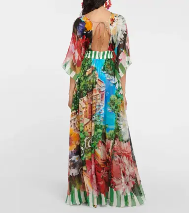 Dolce & Gabbana Portofino printed silk chiffon gown | Thumbnail 5