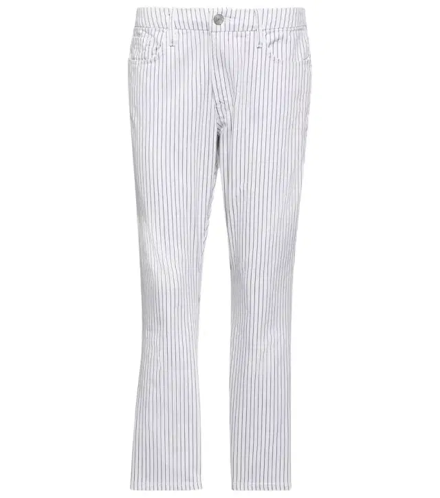 Frame Le Crop Mini striped mid-rise bootcut jeans