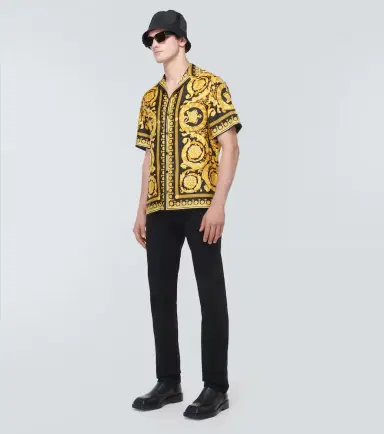 Versace Embellished mid-rise straight jeans | Thumbnail 3
