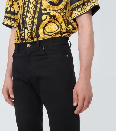 Versace Embellished mid-rise straight jeans | Thumbnail 4