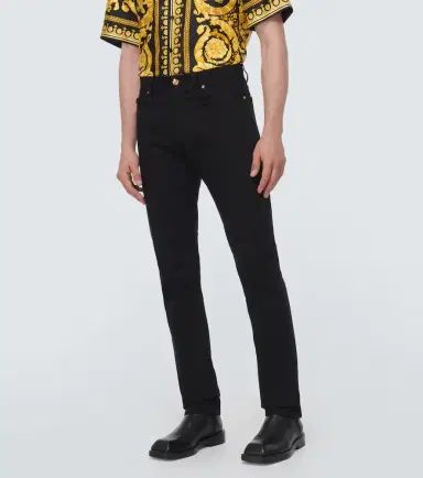 Versace Embellished mid-rise straight jeans | Thumbnail 5