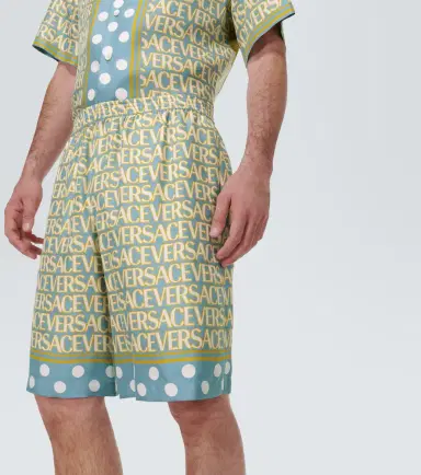 Versace Allover silk shorts | Thumbnail 3