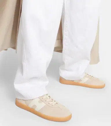 Hogan H647 leather-trimmed suede sneakers | Thumbnail 3