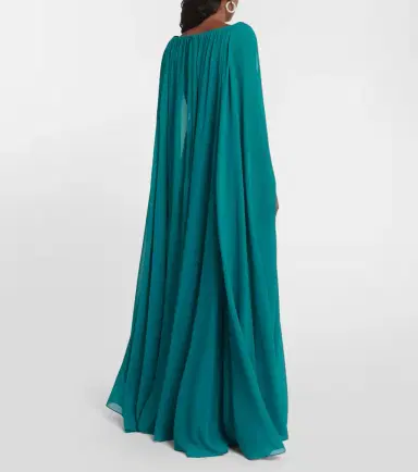 Elie Saab Caped silk-blend gown | Thumbnail 3