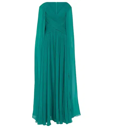 Elie Saab Caped silk-blend gown | Thumbnail 1