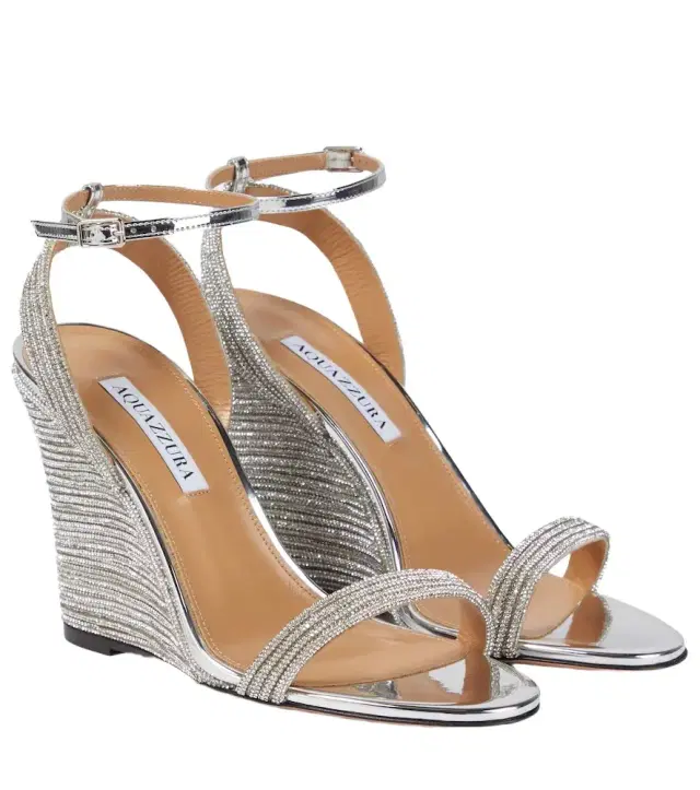 Aquazzura Wow Crystal 95 wedge sandals