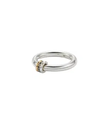 Spinelli Kilcollin Sirius Max sterling silver and 18tk gold ring with black diamonds | Thumbnail 1 Spinelli Kilcollin Sirius Max sterling silver and 18tk gold ring with black diamonds | Thumbnail 1