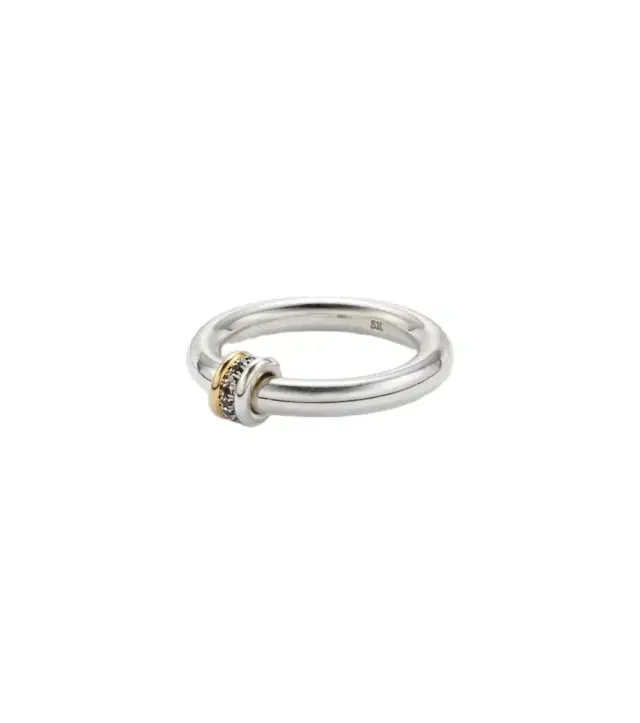 Spinelli Kilcollin Sirius Max sterling silver and 18tk gold ring with black diamonds