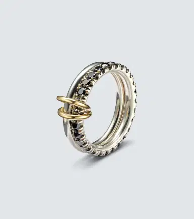 Spinelli Kilcollin Enzo sterling silver and 18kt gold ring with black diamonds | Thumbnail 2