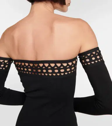 Alaïa Alaïa Vienne off-shoulder maxi dress | Thumbnail 3