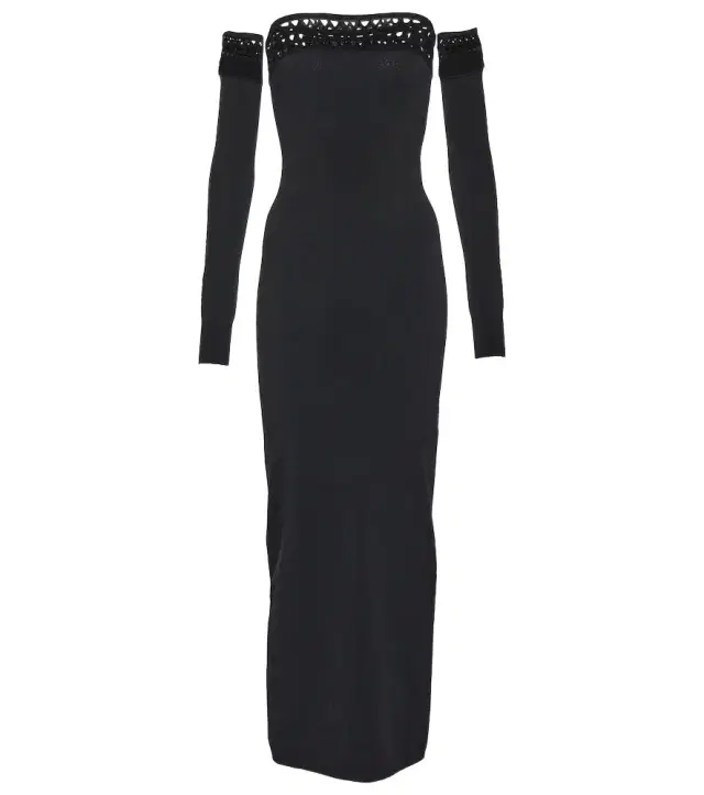 Alaia Alaïa Vienne off-shoulder maxi dress