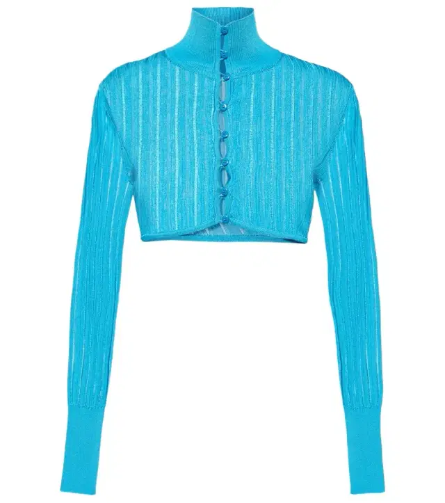 Alaia Alaïa Ribbed-knit cropped cardigan