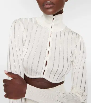 Alaia Alaïa Ribbed-knit cropped cardigan | Thumbnail 3