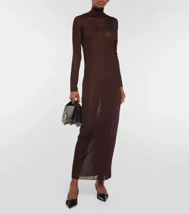 Alaïa Alaïa High-neck knit maxi dress | Thumbnail 2