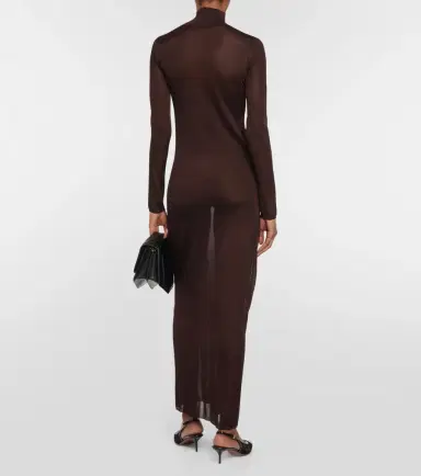 Alaïa Alaïa High-neck knit maxi dress | Thumbnail 3