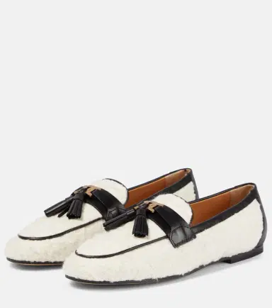 Tod's Tasseled bouclé and leather loafers | Thumbnail 2