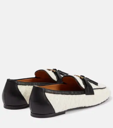 Tod's Tasseled bouclé and leather loafers | Thumbnail 3