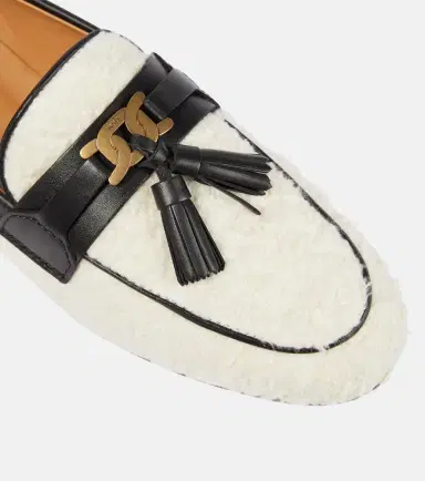 Tod's Tasseled bouclé and leather loafers | Thumbnail 4