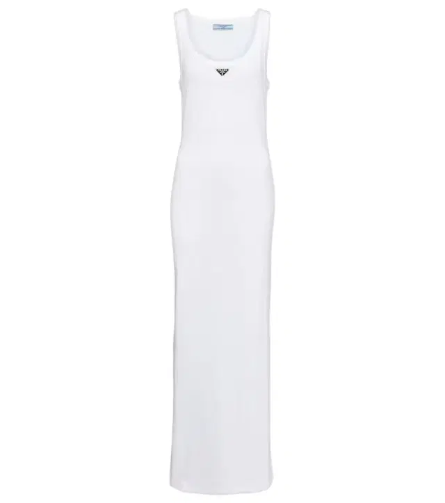 Logo cotton jersey maxi dress