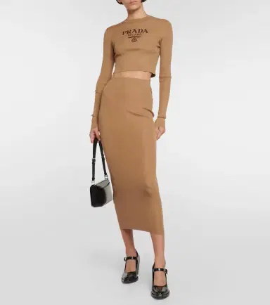 Prada Logo silk top | Thumbnail 3