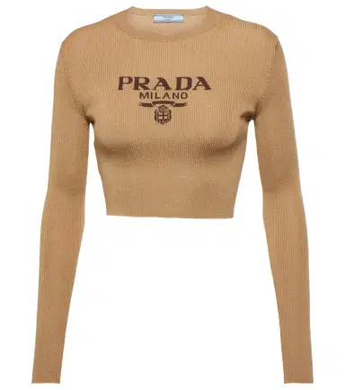 Prada Logo silk top | Thumbnail 1