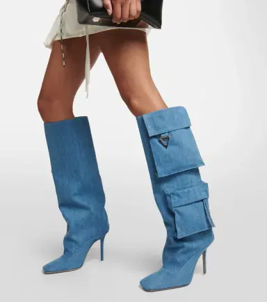 The Attico Sienna Tube denim knee-high boots | Thumbnail 5