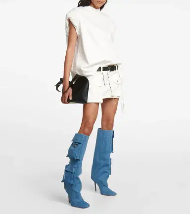 The Attico Sienna Tube denim knee-high boots | Thumbnail 6