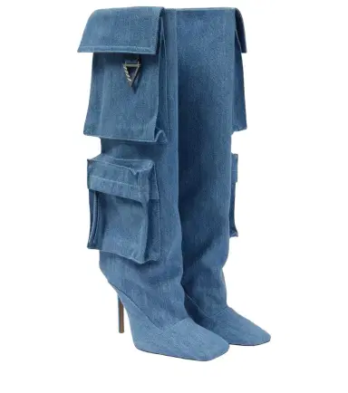 The Attico Sienna Tube denim knee-high boots | Thumbnail 1