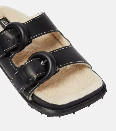 Marine Serre Leather slides | Thumbnail 2