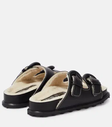 Marine Serre Leather slides | Thumbnail 3