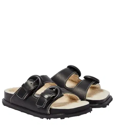 Marine Serre Leather slides | Thumbnail 1