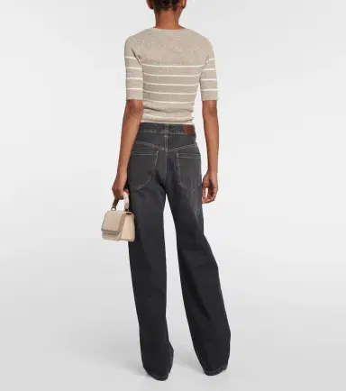 Brunello Cucinelli Embellished wide-leg jeans | Thumbnail 3