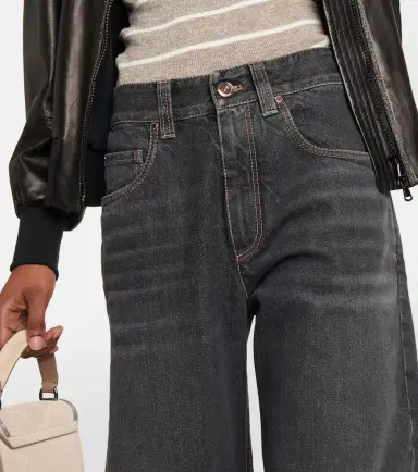 Brunello Cucinelli Embellished wide-leg jeans | Thumbnail 4