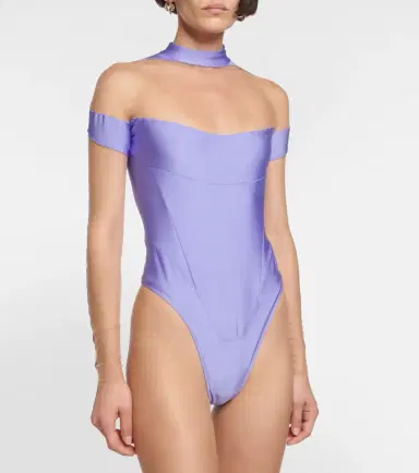 Mugler Paneled tulle bodysuit | Thumbnail 4