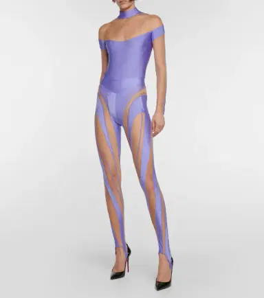Mugler Paneled tulle bodysuit | Thumbnail 5
