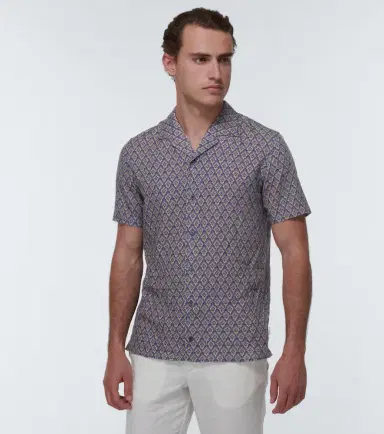 Orlebar Brown Hibbert printed bowling shirt | Thumbnail 5