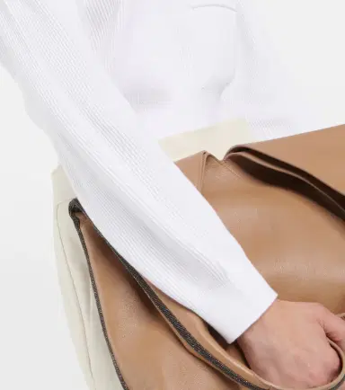 Brunello Cucinelli Cotton jersey cropped sweater | Thumbnail 2