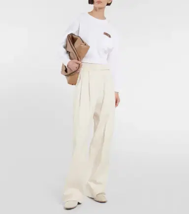 Brunello Cucinelli Cotton jersey cropped sweater | Thumbnail 3