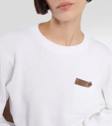 Brunello Cucinelli Cotton jersey cropped sweater | Thumbnail 4