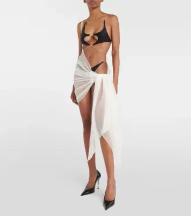 Mugler Draped jersey beach cover-up | Thumbnail 4