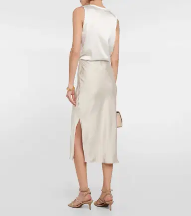 Brunello Cucinelli Satin midi skirt | Thumbnail 4