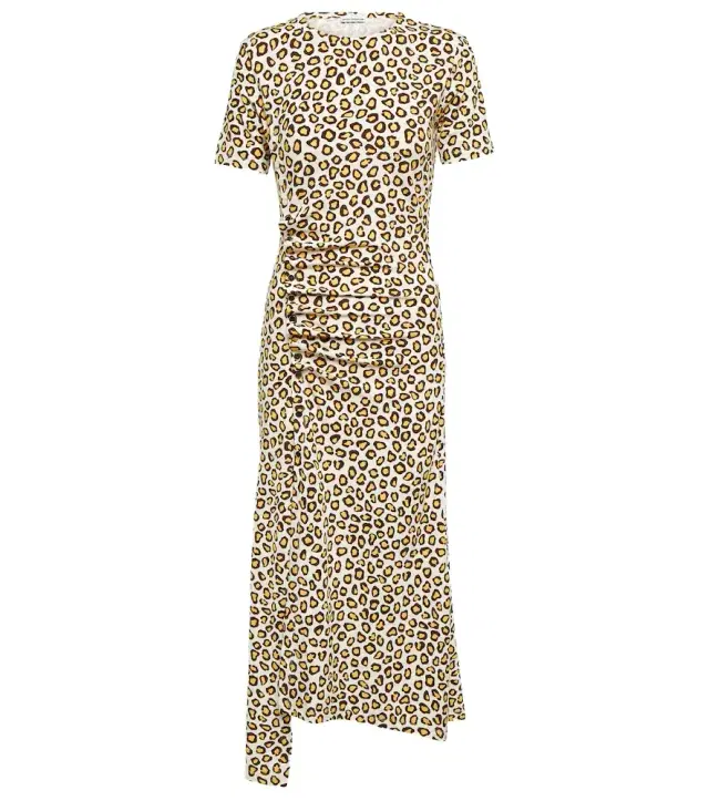 Rabanne Leopard-print jersey midi dress