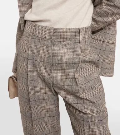 Brunello Cucinelli Checked wool and cotton-blend pants | Thumbnail 5